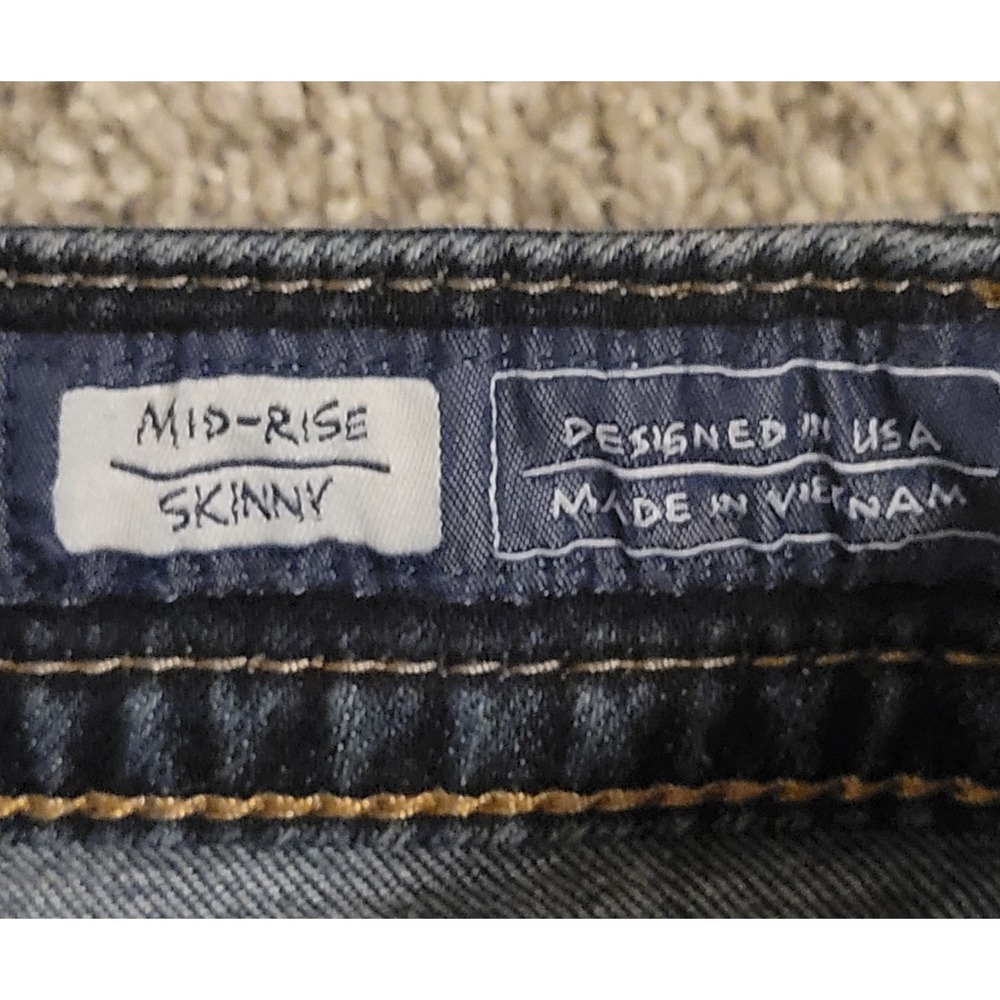Miss Me Jeans Women's 27 Dark Wash Denim Mid Rise Skinny Stretch Denim - Picture 4 of 10